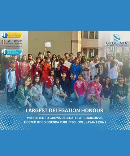 GD Goenka World School Wins Largest Delegation Honour at GDGIMUN’25 | Diplomacy in Action